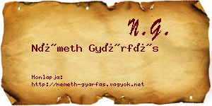 Németh Gyárfás névjegykártya