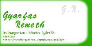 gyarfas nemeth business card