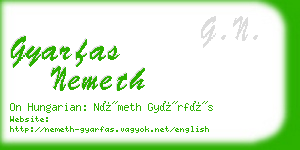 gyarfas nemeth business card